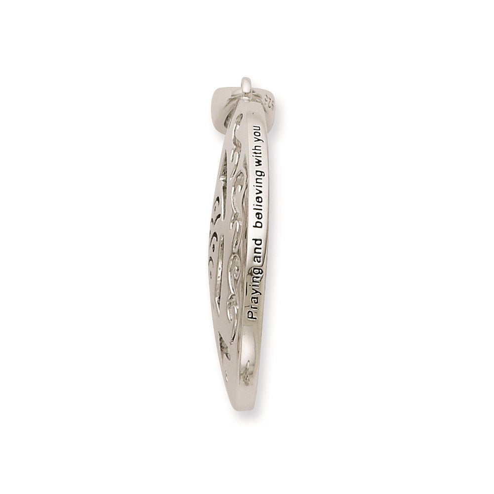 Sentimental Expressions Sterling Silver Polished & Antiqued Praying & Believing With You Necklace