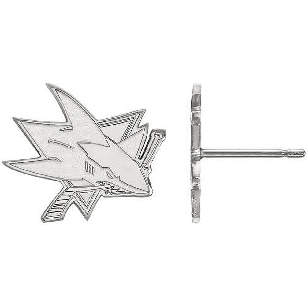 LogoArt NHL San Jose Sharks Sterling Silver Small Post Earrings