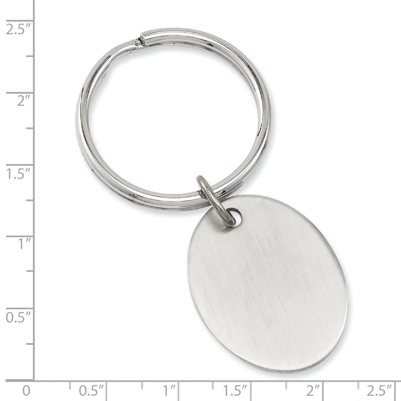 Rhodium-plated Kelly Waters Satin Oval Key Ring Q-GP3784