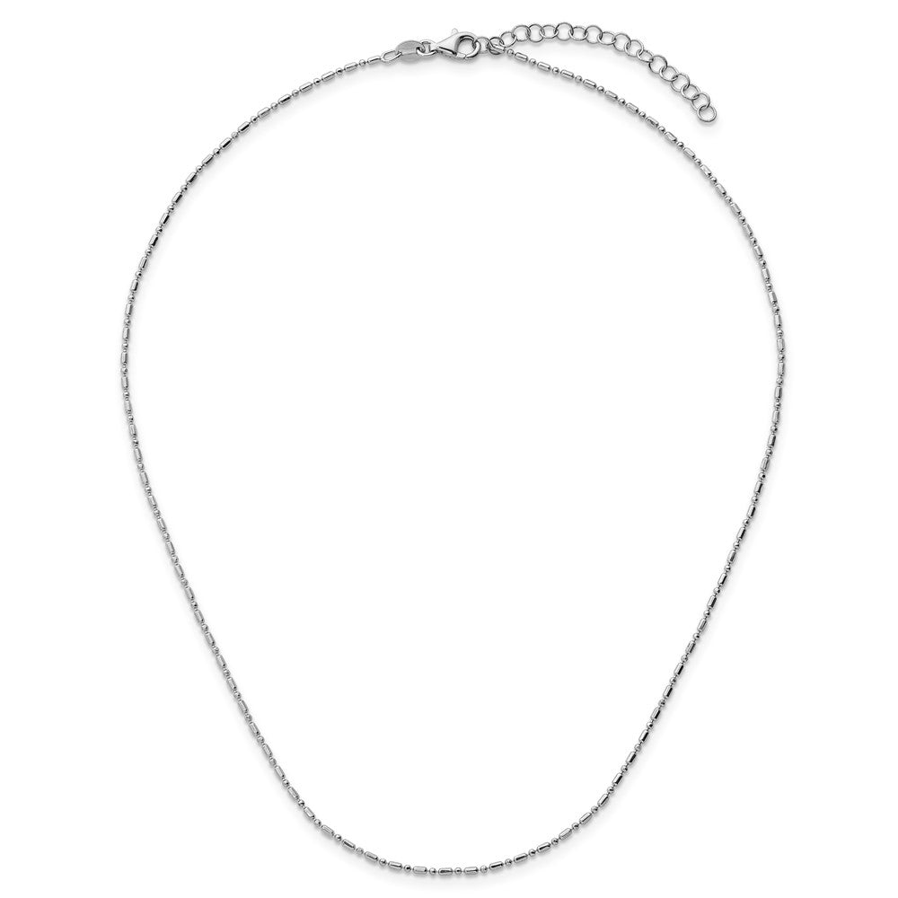 Sterling Silver Italian Made Platinum-plated Palline 16 inch with a 2 inch extention Chain