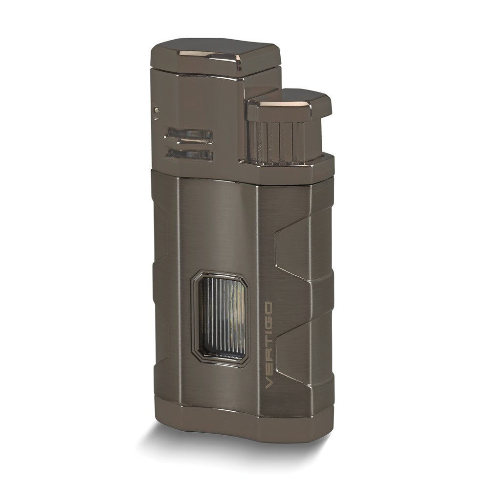 Vertigo Envoy Gunmetal Triple Torch Flame with Fold Out Punch and Cigar Rest
