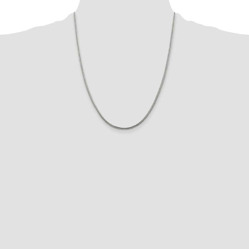 Sterling Silver 2mm Diamond-cut Round Franco Chain 22 Inches