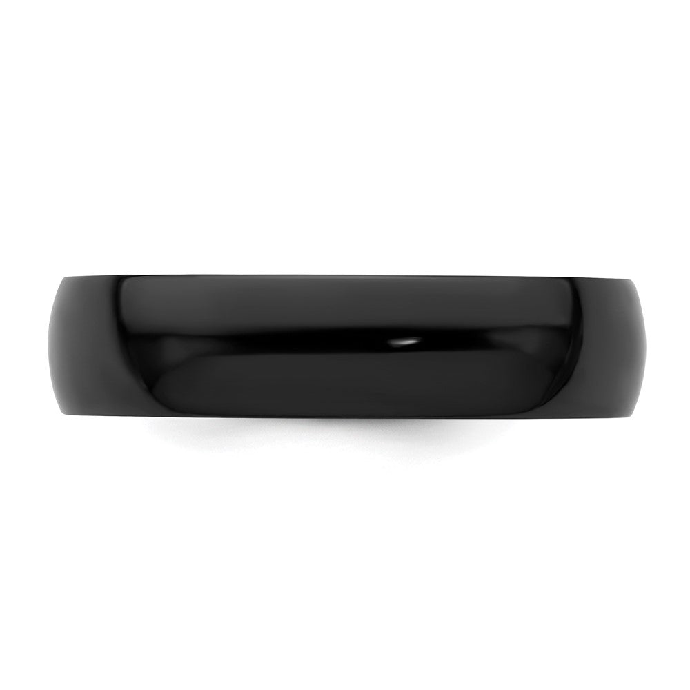 Black Zirconium Polished 6mm Band Size - 9