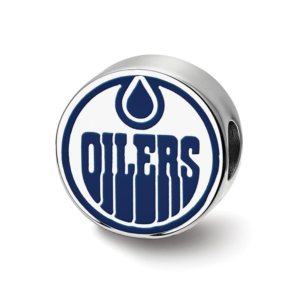 Sterling Silver NHL LogoArt Edmonton Oilers Enameled Logo Bead