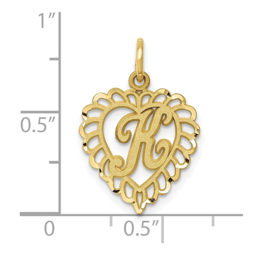 10k  Gold Initial K Charm