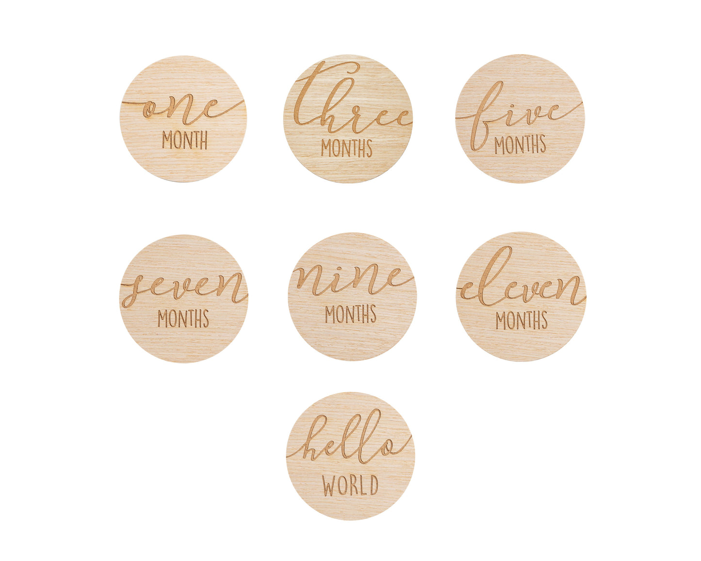 Pearhead Baby Wooden Monthly Milestone Double-Sided Props, Numbers 1-12, Gender Neutral, Beige