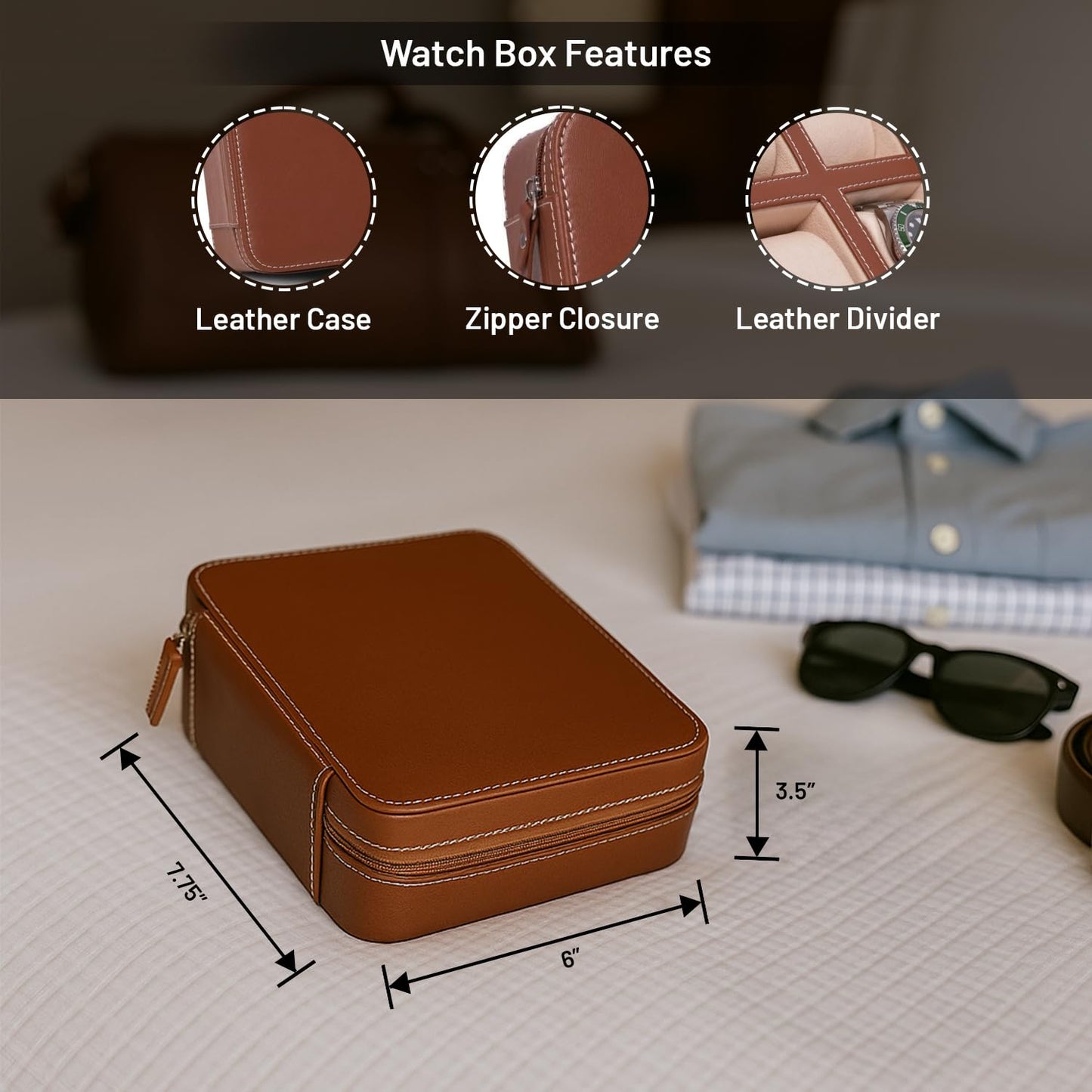 Bey Berk Saddle Leather Four Watch And Accessory Case