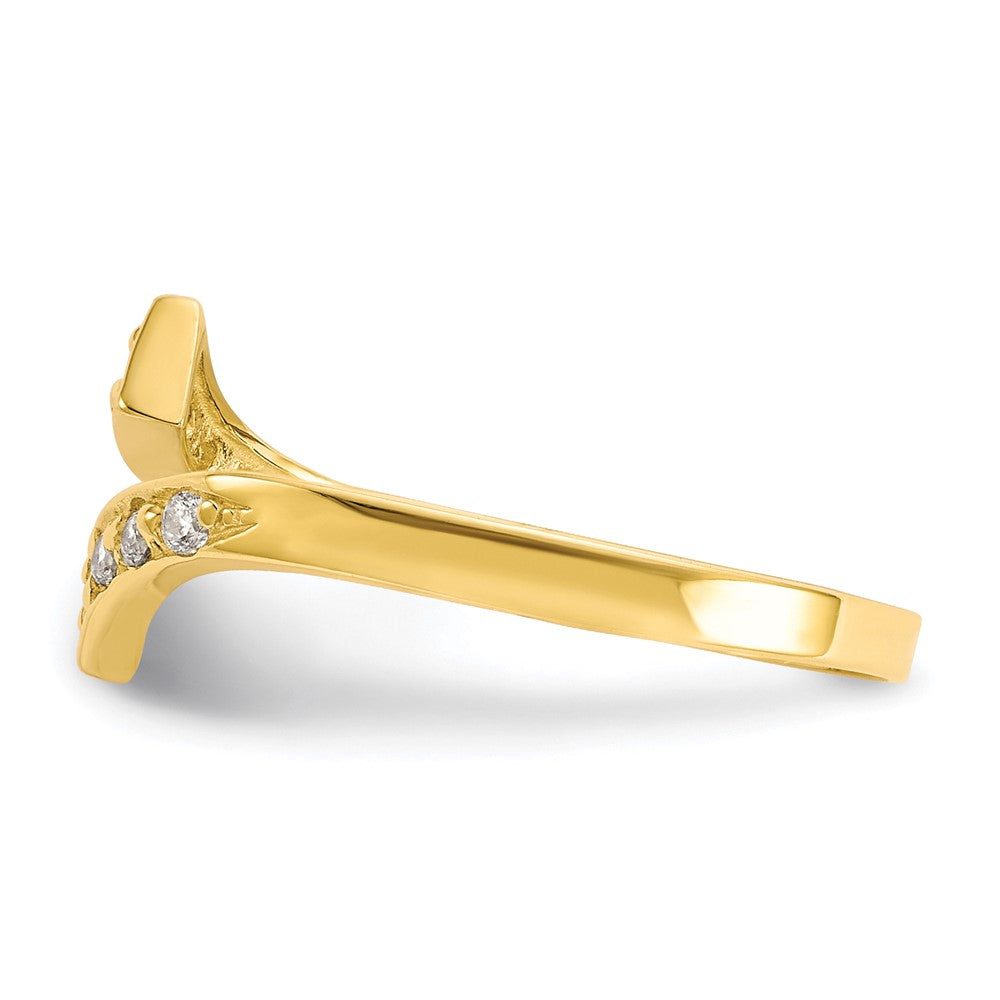 10k CZ Toe Ring Size 3