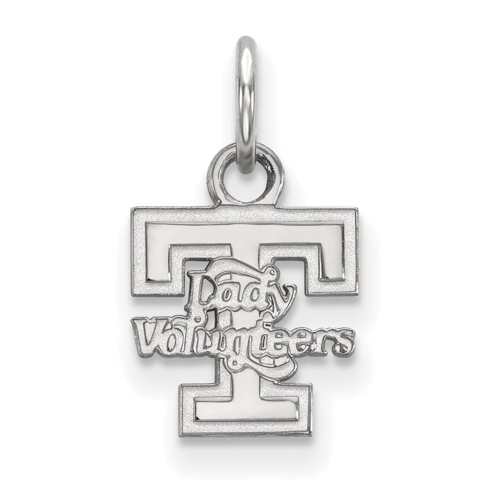 Sterling Silver Rhodium-plated LogoArt University of Tennessee Lady Volunteers Extra Small Pendant Q-SS043UTN