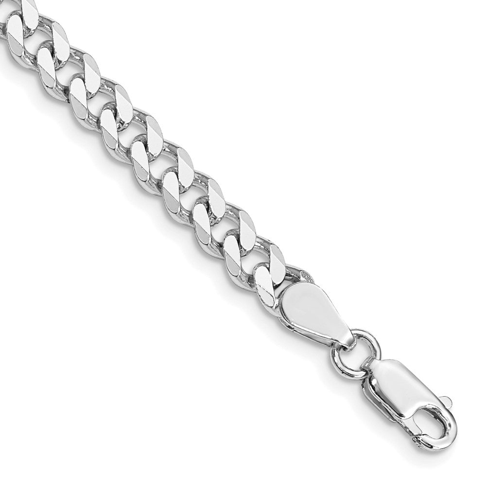 Sterling Silver Rhodium-plated 5.7mm Curb Chain 8 inches