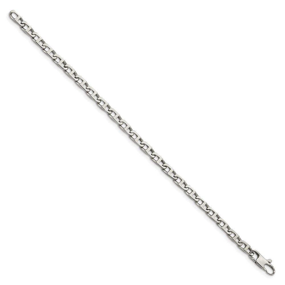 Stainless Steel Polished Oval Link 7.75in Bracelet 7.25 inches