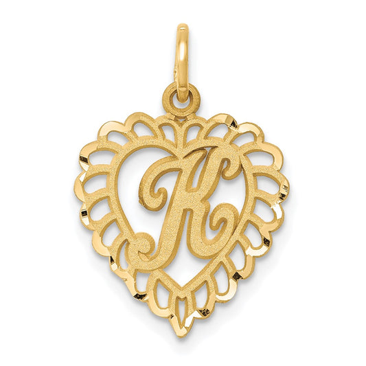 10k  Gold Initial K Charm