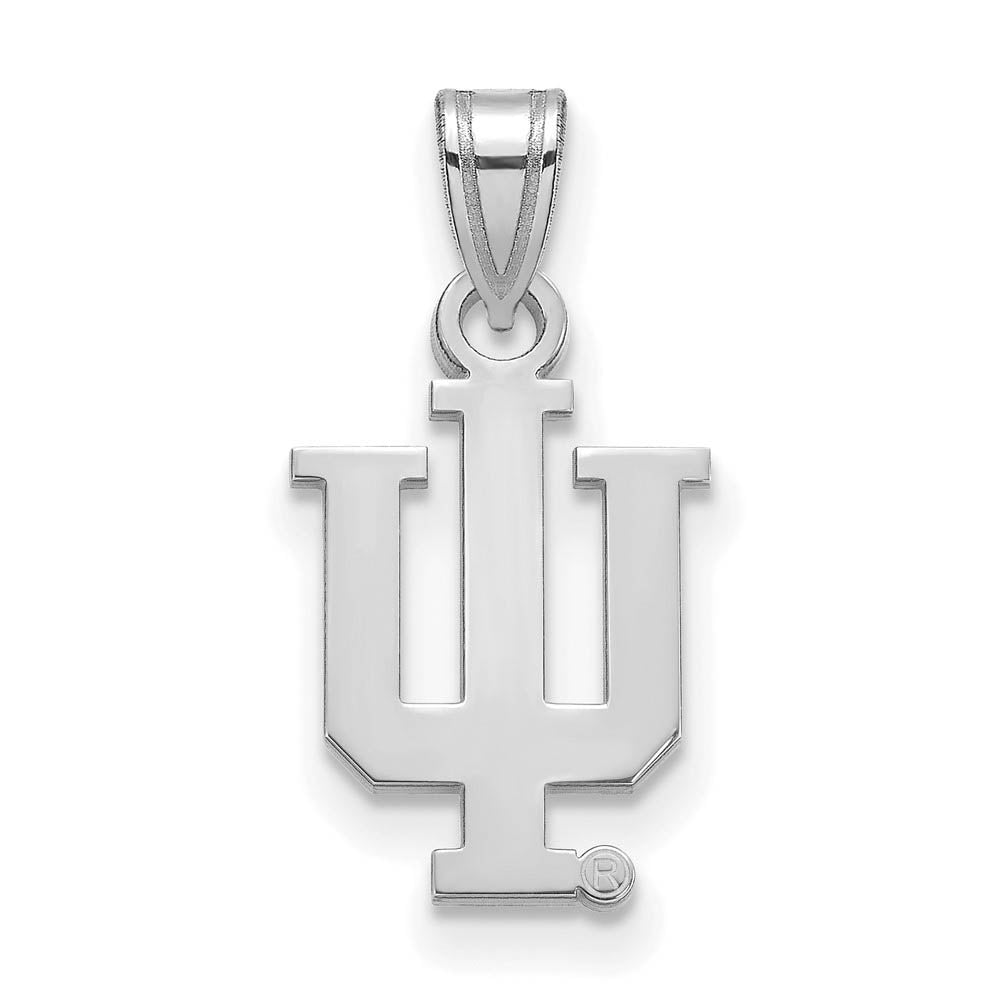 Sterling Silver Rhodium-plated LogoArt Indiana University I-U Small Pendant Q-SS002IU