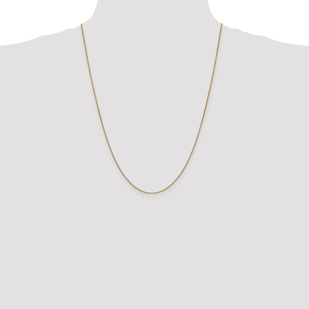 14K 24 inch .9mm Box with Lobster Clasp Chain