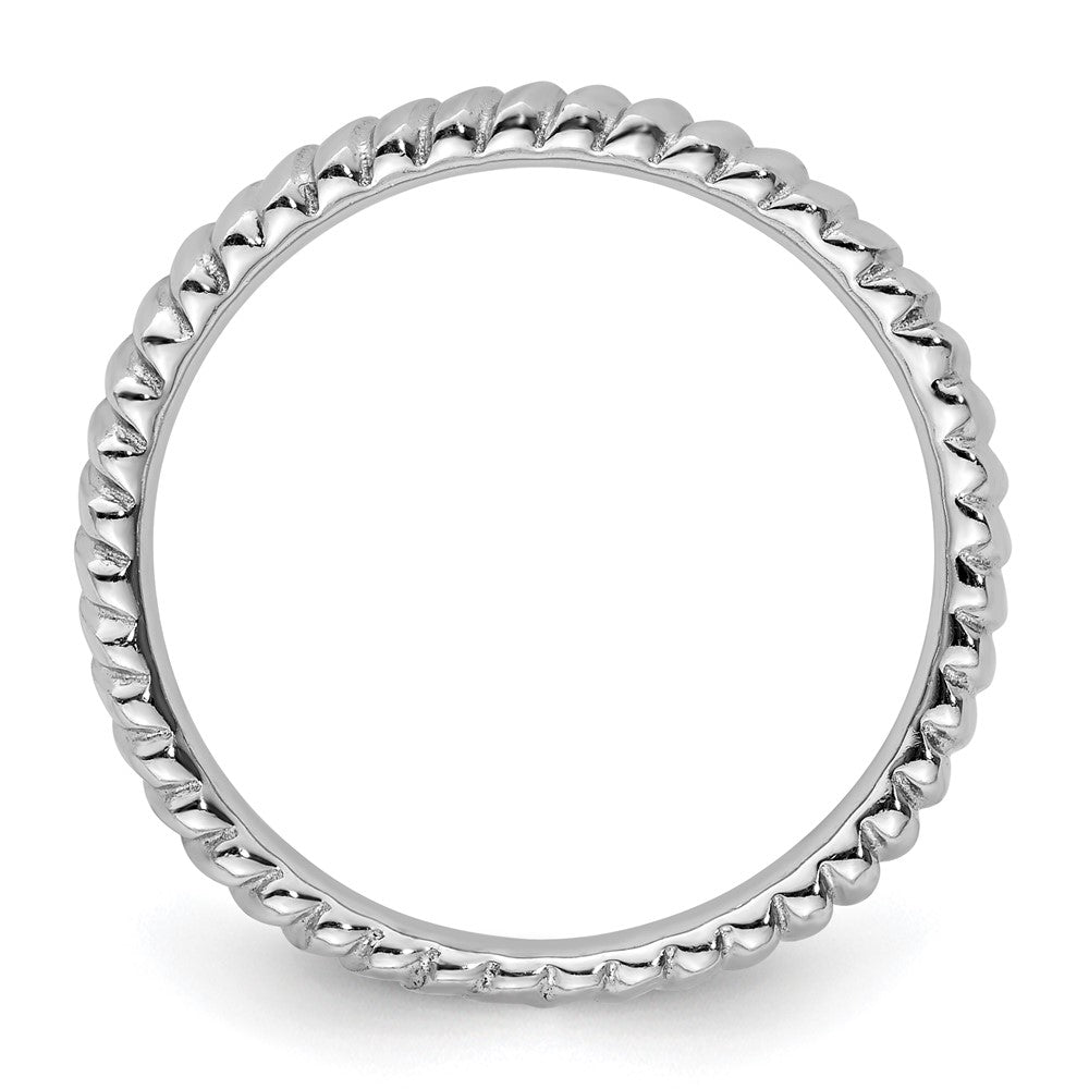 Sterling Silver Stackable Expressions Rhodium Ring Size -7