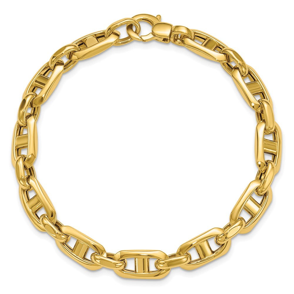 14K Polished Fancy Mariner Link Bracelet 7.5  inches