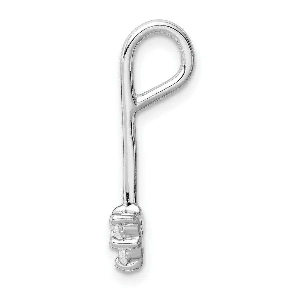 Sterling Silver Rhodium-plated CZ Arrow Pendant Slide
