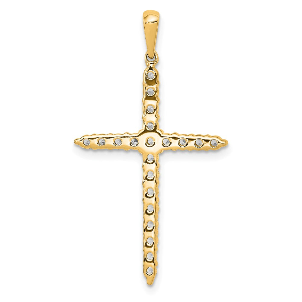 14k 1 carat Lab Grown Diamond VS/SI+ G+ 18 inch Cross Pendant Necklace