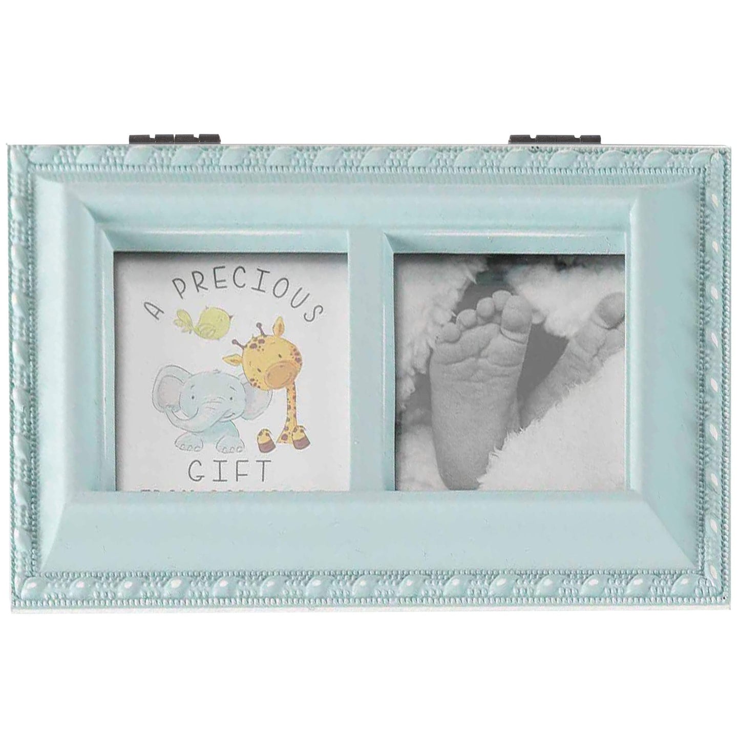 Beautiful Inside And Out Teal Wood Jewelry Musical Box Plays Jesus Loves Me