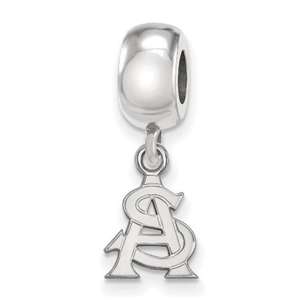 Sterling Silver Rhodium-plated LogoArt Arizona State University A-S Extra Small Dangle Bead Charm