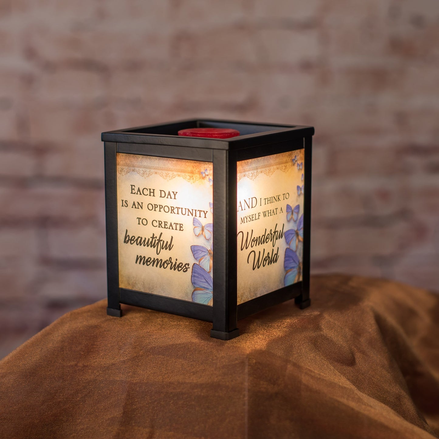 5" Black and Orange Create Beautiful Memories Wax and Oil Warmer