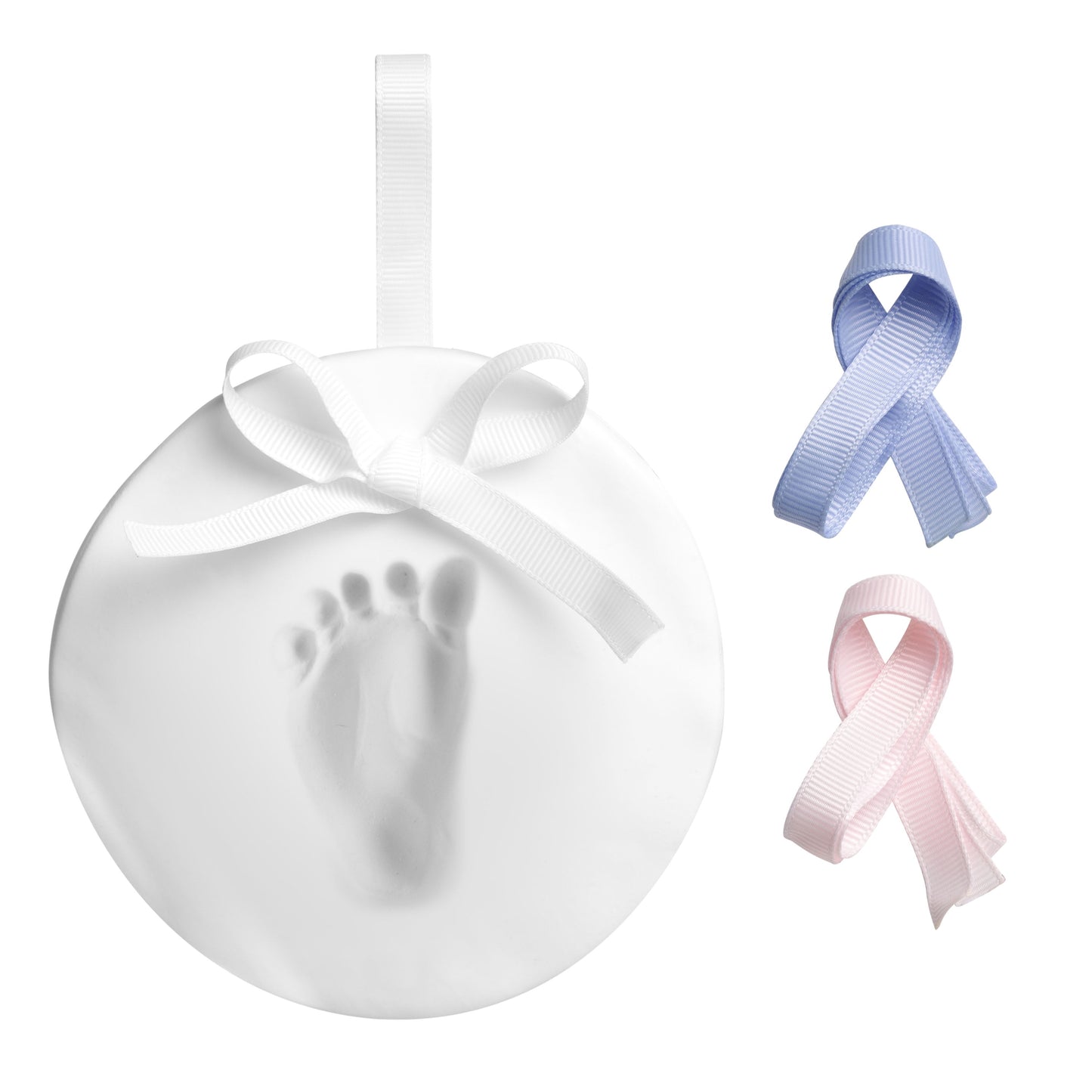 Pearhead Babyprints Handprint or Footprint Keepsake, DIY Clay Ornament Kit, Newborn Keepsake, White