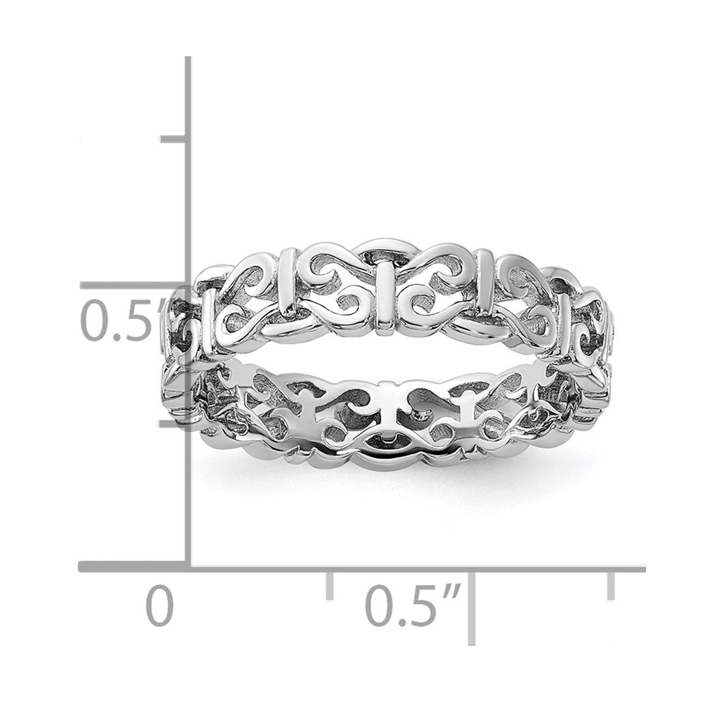 Sterling Silver Stackable Expressions Carved Band Ring