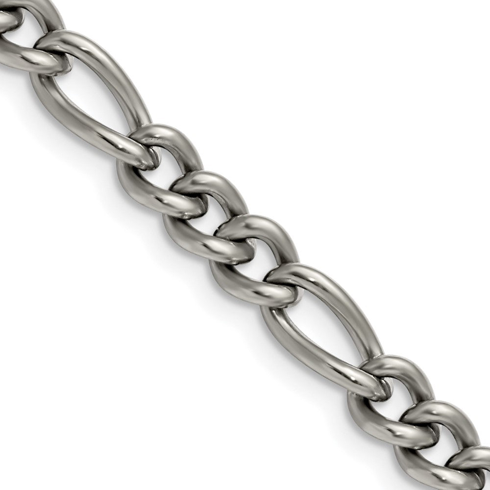 Titanium Polished 7mm 18in Figaro Chain