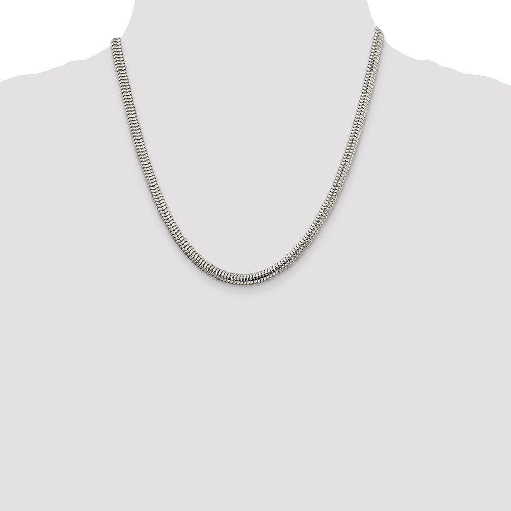 Sterling Silver 5mm Round Snake Chain 20 Inches