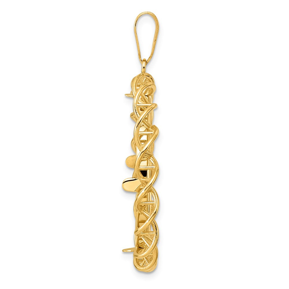 14k Polished Singapore with 27.0mm Prong Coin Bezel Pendant