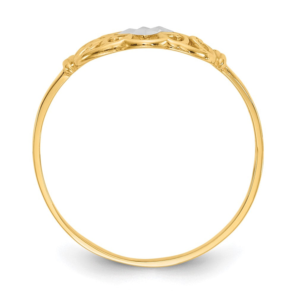 14K w/Rhodium Filigree Ring Size 7