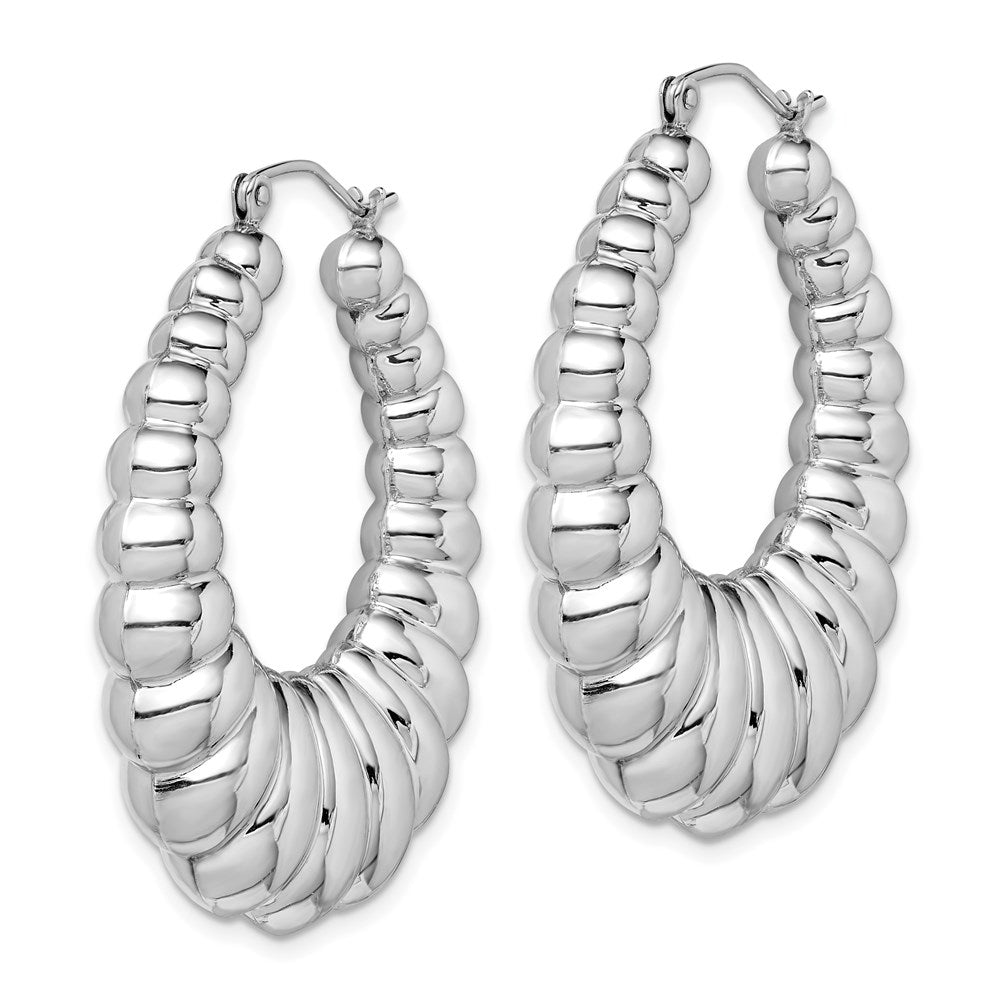 Sterling Silver RH-plated Polished 10x8mm Cushion CZ Halo Post Earrings