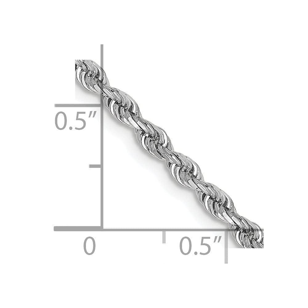 10k White Gold 2.75mm Diamond Cut Quadruple Rope Chain