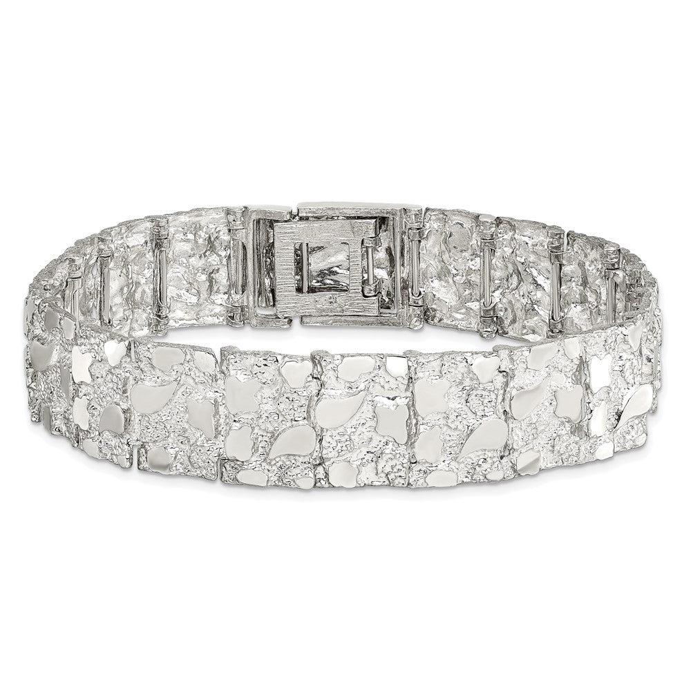 Sterling Silver 15mm Nugget Bracelet 8.5 inches