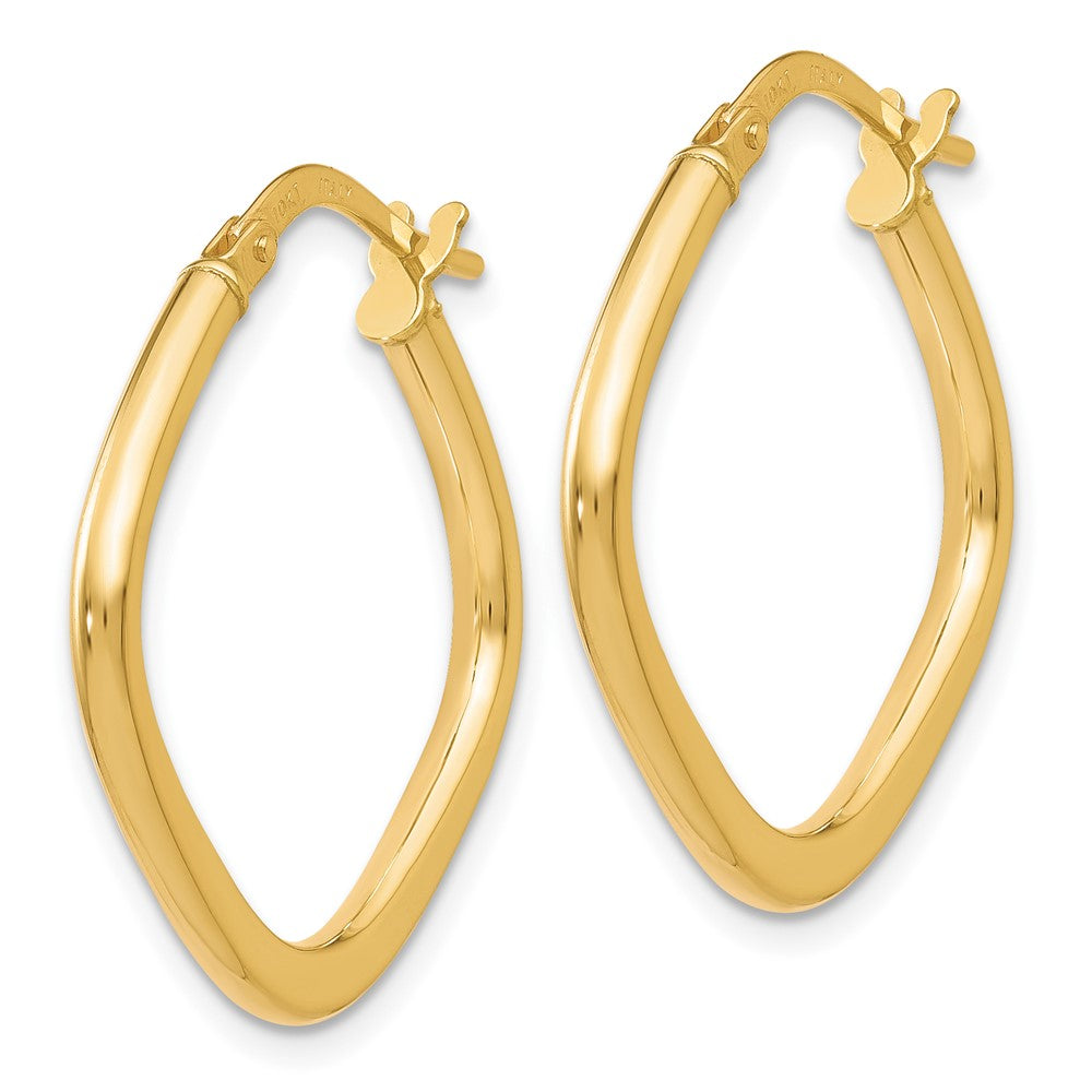 10K Polished Square Hoop Earrings