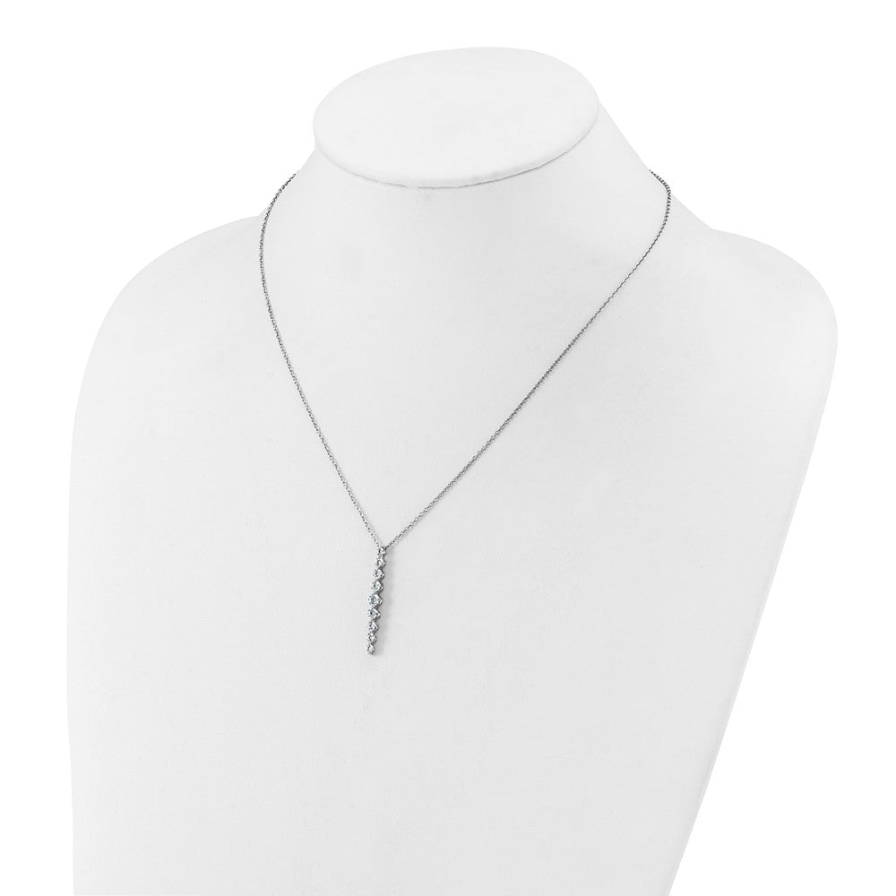 True Origin 14k White Gold 1 carat Lab Grown Diamond VS DEF 18 inch Vertical Slide Necklace