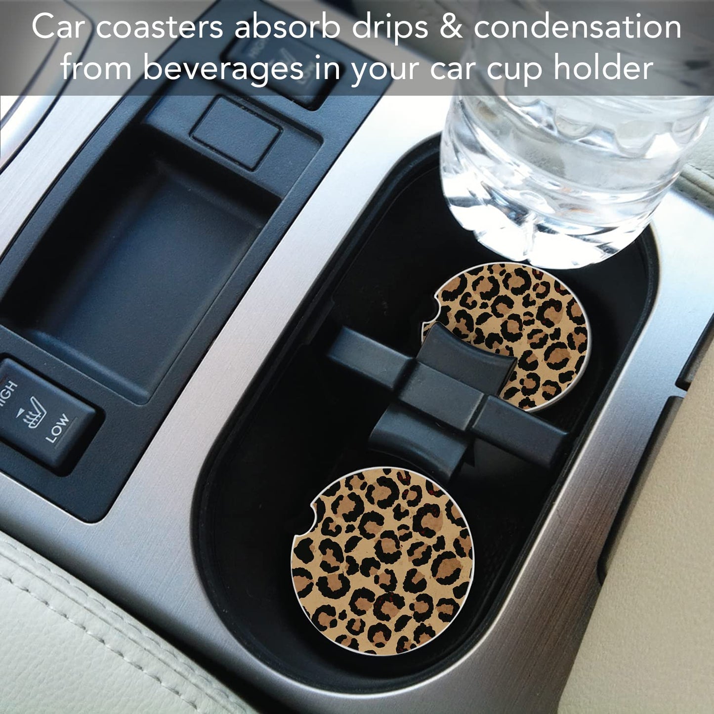 Thirstystone "Leopard Print" Single Absorbent Stone Car Coaster