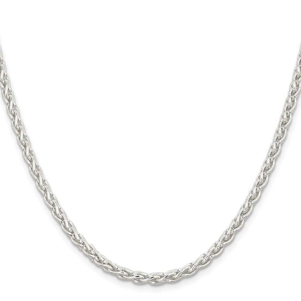 Sterling Silver 3.7mm Round Spiga Chain 26 Inches