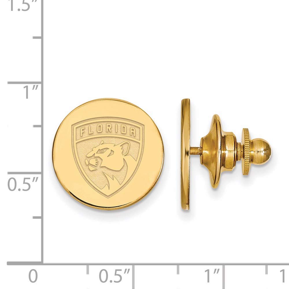 Sterling Silver 14k Yellow Gold Plated NHL Florida Panthers Lapel or Tie Pin