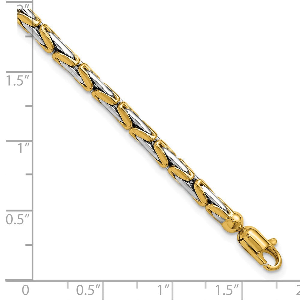 14K Two-Tone Polished Fancy Link Bracelet 7.5  inches