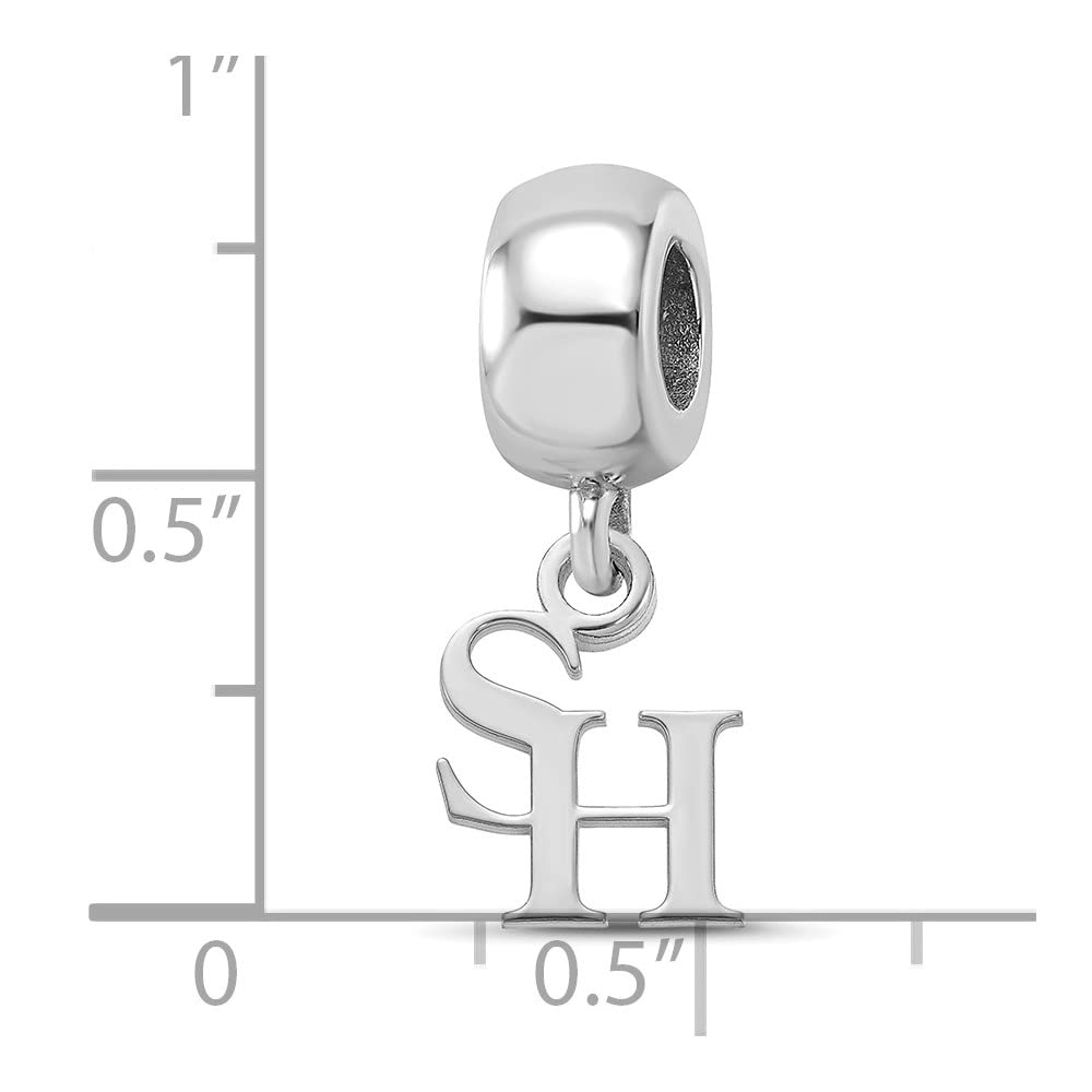 Sterling Silver Rhodium Plated Sam Houston State XS Dangle Bead Charm