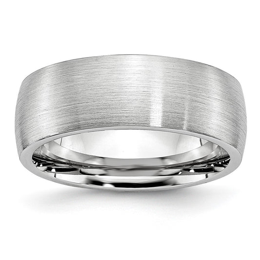 Cobalt Satin 8mm Half Round Band Size - 7