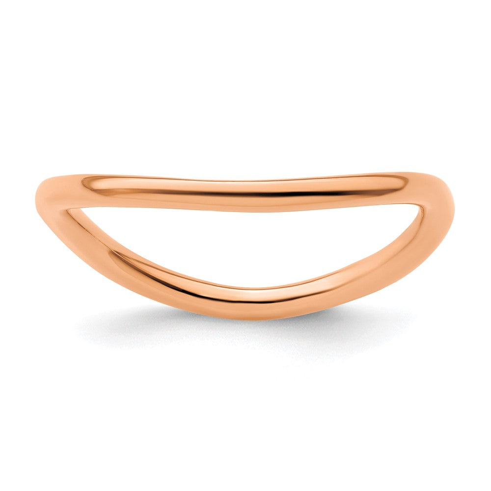 Sterling Silver Stackable Expressions Polished Pink-plated Wave Ring Size -9