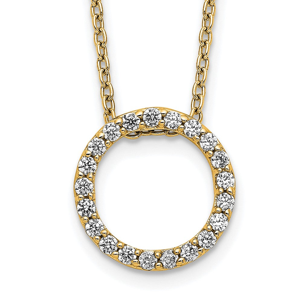 14k Diamond Circle 18 inch Necklace