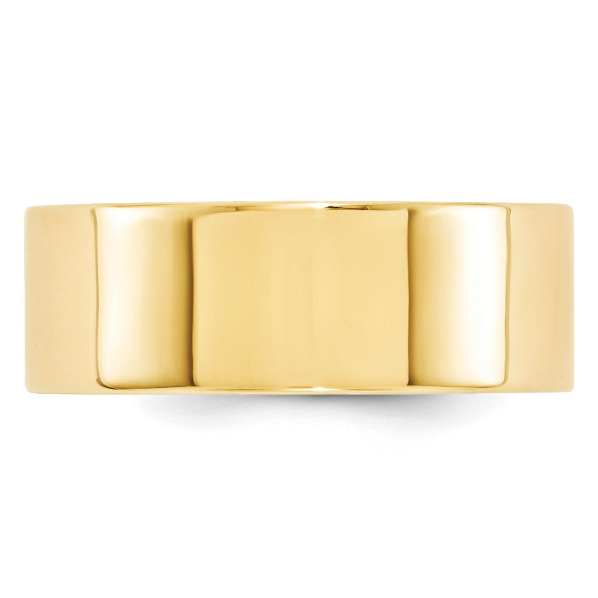 14k Yellow Gold 8mm Standard Weight Flat Comfort Fit Wedding Band Size 7