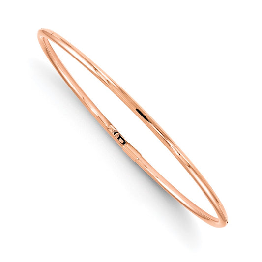 10K Rose Gold Slip-On Bangle 8.25  inches