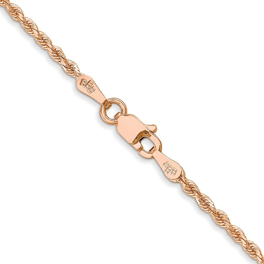 14K Rose Gold 30 inch 1.75mm Diamond-cut Rope with Lobster Clasp Chain