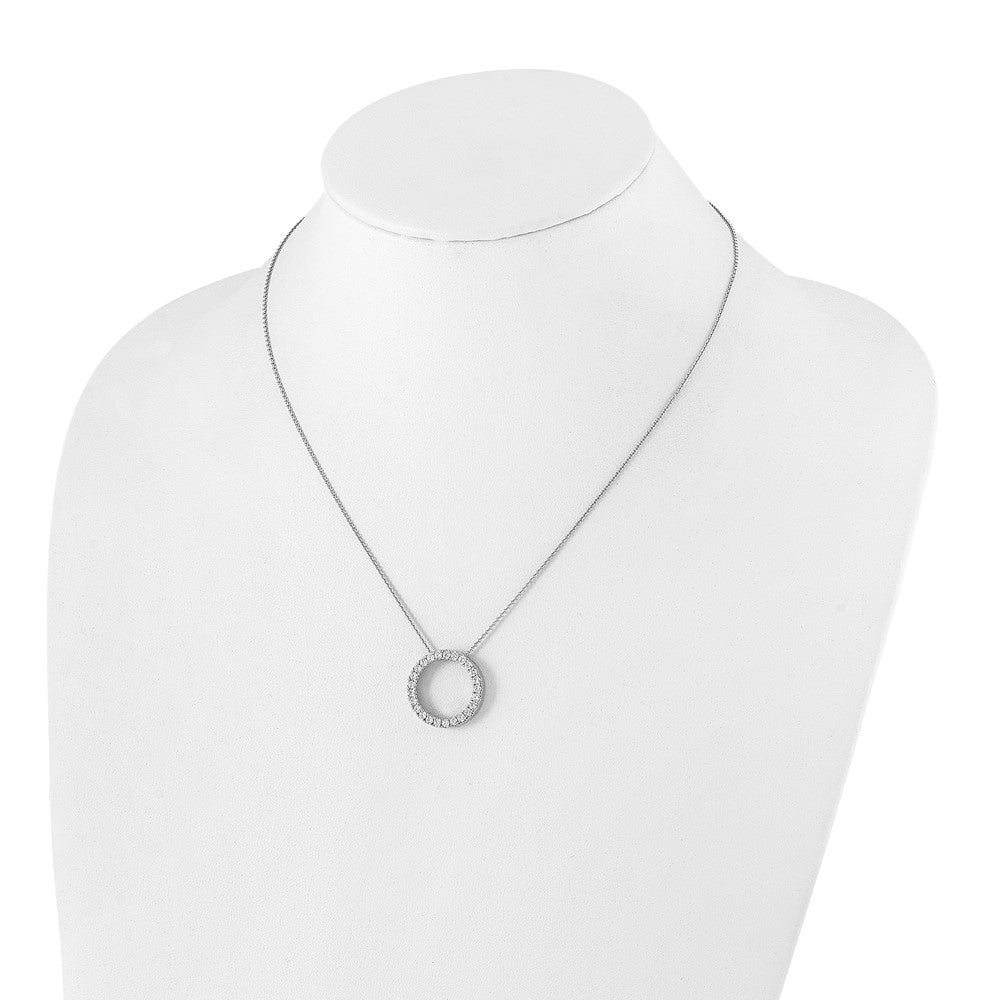 True Origin 14k White Gold 1 carat Lab Grown Diamond VS DEF 18 inch Eternity Pendant Necklace