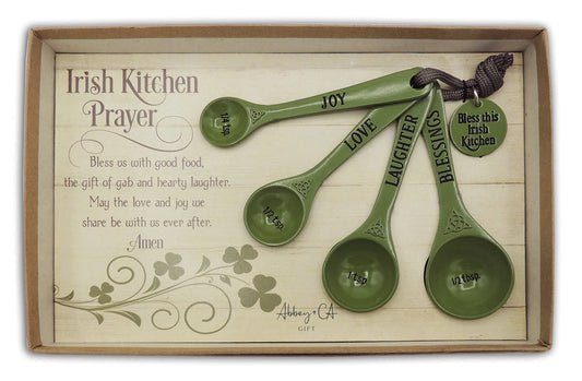 Abbey & CA Gift Green Irish Kitchen Measure Spoon Set Of 4