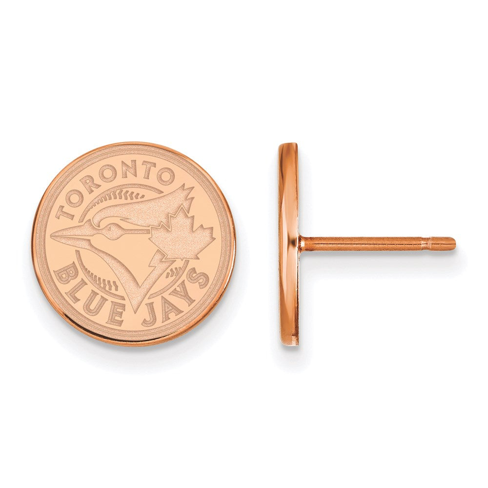 SS Rose Gold-plated MLB LogoArt Toronto Blue Jays Extra Small Post Earring